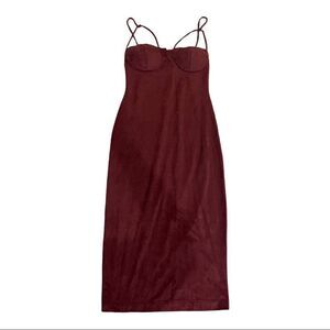 Small Burgundy Fashion Nova Bustier Knee Length Maxi Dress